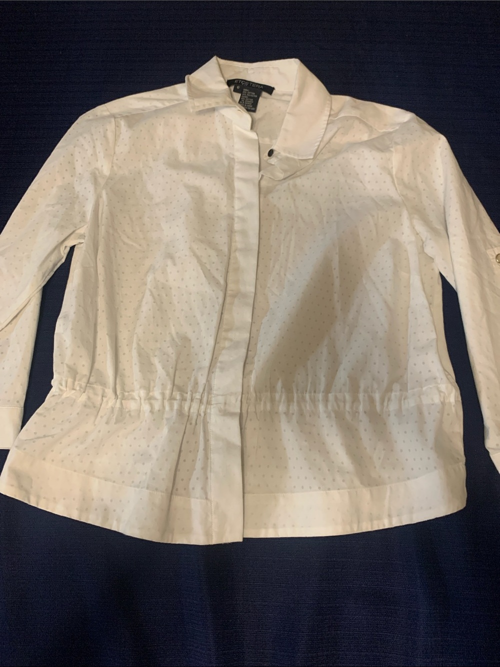 Etcetera White Polka-Dot Lined Button Shirt